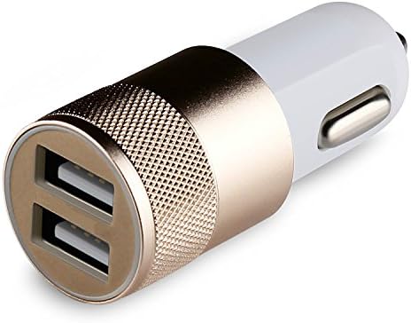 Universal Dual USB Smart Port Car Charger Adapter For IPhone 7, 7 Plus, 6 Plus, 6S, iPad,Samsung Galaxy S8 and Other USB Device (Gold)