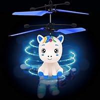 COOVEE Flying Ball Toy, Hand-Controlled Rechargeable Infrared Induction Drone RC Flying Toy Built-in Shining LED Lights for Kids