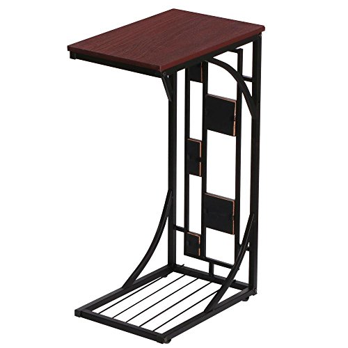Topeakmart C-Shaped Side Sofa Snack Table Coffee Tray End Table Living Room Furniture