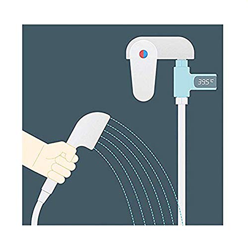 LED Shower Water Thermometer,LED Digital Shower Temperature Display(0℃-85℃) Water Thermometer Monitor Self-Powered by Water flow generator,1/2 Nut is suitable for most of shower head (1) - Thumbnail 5