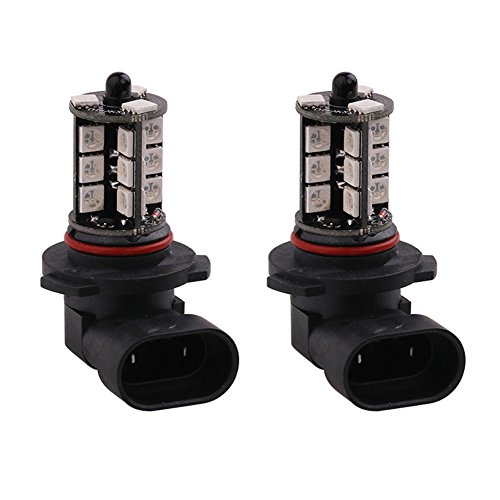LEDHOLYT 2pcs 12V High Power 5050 27SMD Multicolor RGB LED Fog Lights for Cars Trucks Remote Control Flashing Lamp Bulb (9005)