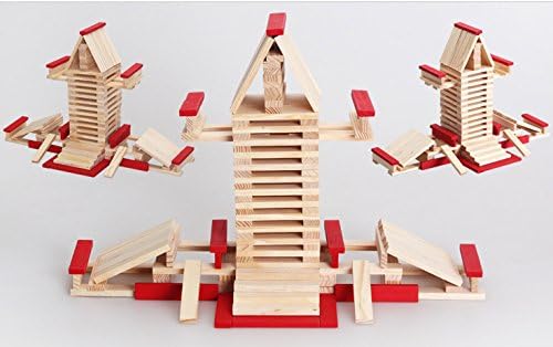 Domino Fancy Tower Block 140 Pcs Wisdom Heap Blocks Security Environmental Protection Paint Children Kids Educational Toys