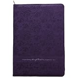 Purple Floral Legal Size Zippered Portfolio - Philippians 4:13
