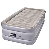 Sable Twin Air Mattress with Built-in Electric Pump, Inflatable Airbed for Camping, Traveling, Overnig