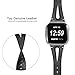 bayite Leather Bands Compatible with Fitbit Versa/Versa 2, Slim Wristband with Ventilated Hole Replacement Accessories Strap Versa Women Men, Black