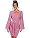SOLERSUN Women's Casual Wrap Long Sleeve Elegant Bodycon Tie Waist Sweater Pencil Dresses
