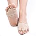 Flammi Women's 5 Pairs Toe Topper Socks Peep Toe Half Toe Socks Cotton (Khaki)
