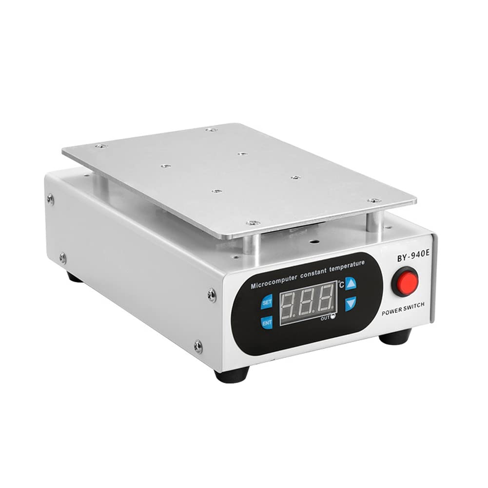 BAUSATZ Preheating Station for Mobile Heating Phone Screen Replacement Electric Heating Plate Electronic Heating Table Welder Hot Plate Microcomputer Constant Temperature 0-200℃ (UK Plug)