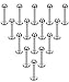 FUNRUN JEWELRY 15PCS 16G Stainless Steel Lip Rings Labret Nose Studs Piercing Labret Monroe Nose Studs Ear Tragus Helix Earring 3mm Ball 6-12mm Bar Length