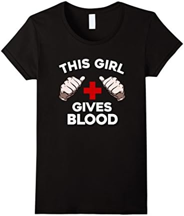 Women's This Girl Gives Blood T Shirt - World Blood Donor Day Tee Large Black