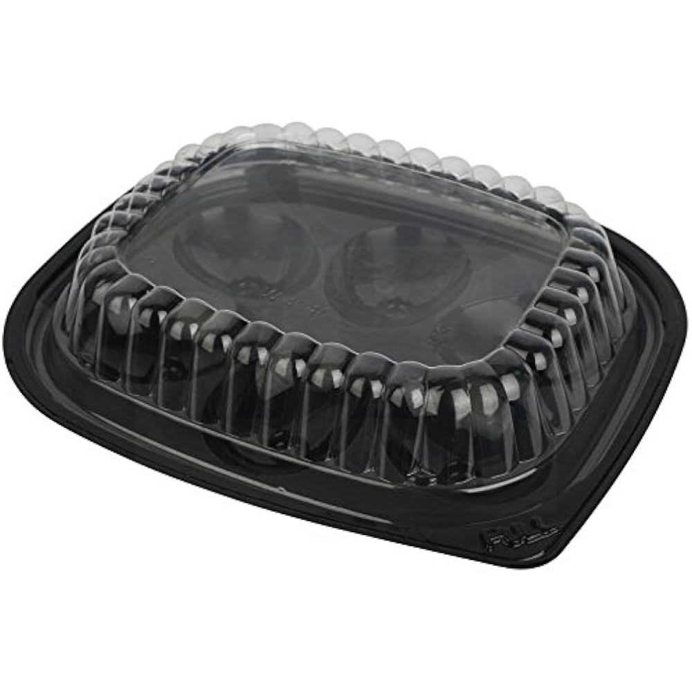 Plastic Disposable Deviled Egg Trays With Lids Black/Clear Set Of 12