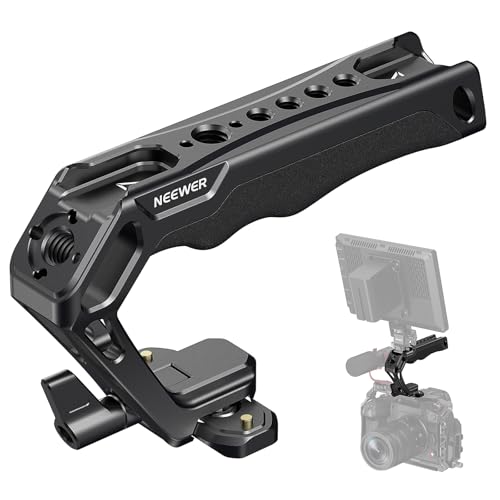 NEEWER NATO Top Handle Kit with Quick Release NATO Clamp, 48mm Mini NATO Rail, Ergonomic Silicone Grip, Cold Shoes, 1/4
