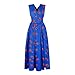 ENLACHIC Women's African Floral Printed Side Slit Bohemian High Waist Dashiki Maxi Dresses