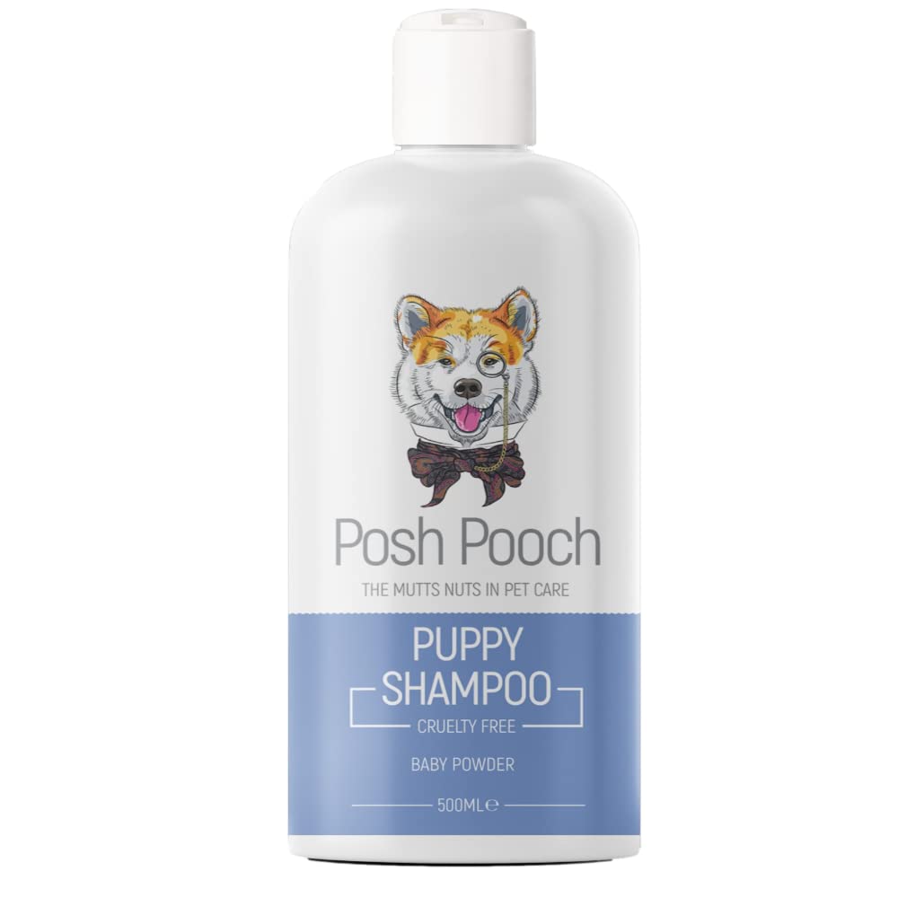Puppy Shampoo Naturally Derived Gentle Baby Powder Fragrance Wash, Posh Pooch® Hypoallergenic Allergen Free Shampoo For Young Dogs | Cleans , Moisturises and Protect Coat And Skin- Cruelty Free