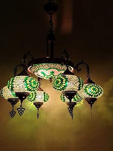 Amazon モザイクランプ シャンデリア 照明 トルコランプ ランタン イスラム建築 アラビア灯 モロッコの家 マラケシュデザイン インテリア デザイン オフィス装飾照明 アンティーク 天井 Sudamlasibazaar シャンデリア 通販