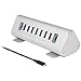 Macally Ultimate 9-Port Powered USB-C Hub & Charging Station - Universal High-Speed Data Transfer & Quick Charging Multiport Type C Hub Charger - Smart Charging Technology & Aluminum Triangle Design