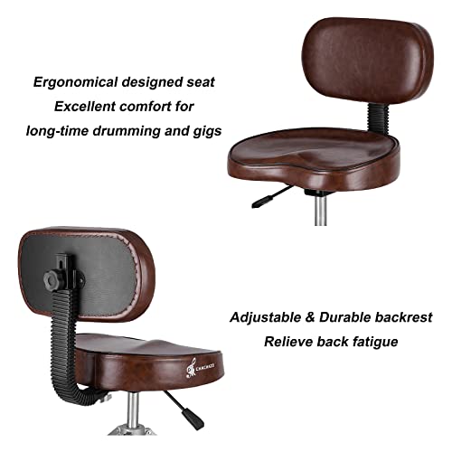 CHACHAZO Drum Throne with Backrest, Drum Chair with Back Hydraulic Drum