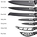 LDC Kitchen Black Knife Set - Stainless Steel, Dishwasher Safe Ergonomic Knives Set with Anti-Slip Handles - Ultra-Sharp Blades - Kitchen Essential Knives - 7 Piece Set