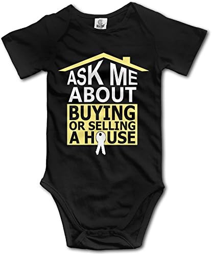 Unisex Ask Me About Buying Selling House Baby Rompers Baby Onesie Short Slev