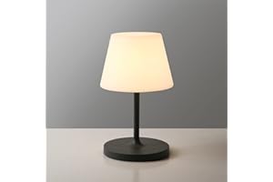 WEILAILUX Outdoor Battery Operated Table Lamp Waterproof, 4000mAh Cordless Table Lamp Rechargeable, Touch Dimmable Desk Lamp, LED Night Light for Patio Camping Restaurant Home, H9.6in, Dark Grey