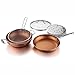 COOKSMARK 12-Inch Nonstick Induction Copper Pan with Lid, Fry Basket and Steamer Rack 5-Piece, Dishwasher Safe Frying Pan Set