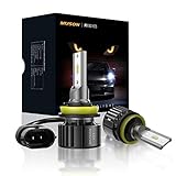 H11 LED Headlight Bulbs with Fan, 24W Extremely Bright All-in-One Conversion Kit Fog Light CSP Chips with High/Low Beams IP67-1900 Lumens 6000K Cool White (Cool White)