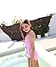 BELLOO Big Girls Cat Printing One Piece Bathing Suits,Pink-cat,M(6-8 Years)