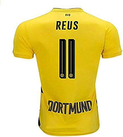 SUIROSE Borussia Dortmund #11 Reus Home Mens Soccer Jersey 2017-2018 Yellow Size S