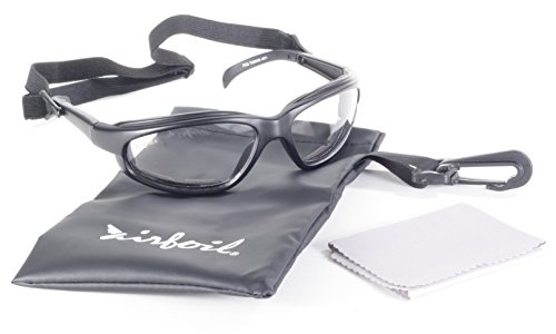 Pacific Coast Freedom Padded Riding Sunglasses with Detachable Strap (Black Frame/Clear Lens)