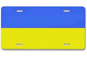 Pehede License Plate Ukraine Flag Blue Yellow Aluminum Novelty License Plate for 6X12 Inch