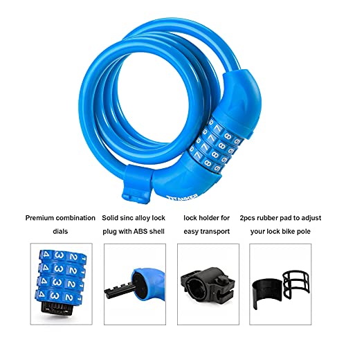 Titanker Bike Lock, Lock for Bike Locks with Combinations Resettable