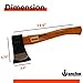 Anchor Camping Hatchet - Hand Axe with Curved Wooden Handle - Two Tone Blade - Wood Chopping Tool - 13.5