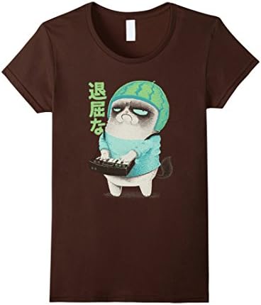 Women's Internet Famous Cats Funny T-shirt Large Brown