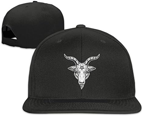 Mens/Womens Pentacle Pewter Satanic Goat Head Baseball Hat Hip Hop Cap Black