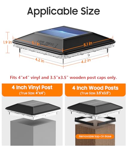 ENSLI 12 Pack 4x4 Solar Post Cap Lights Outdoor, 3 Modes 16 LED Fence Post Solar Lights, Focused Lens Deck Fence Post Lights Solar Powered Waterproof Fits 4x4 3.5x3.5 Vinyl Wooden Posts for Deck Porch