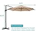 SUPERJARE 10 Ft Offset Hanging Umbrella, Crank Lift & 5 Lock Positions, 360° Rotation, Outdoor Patio Cantilever with Tilt Canopy - Beige