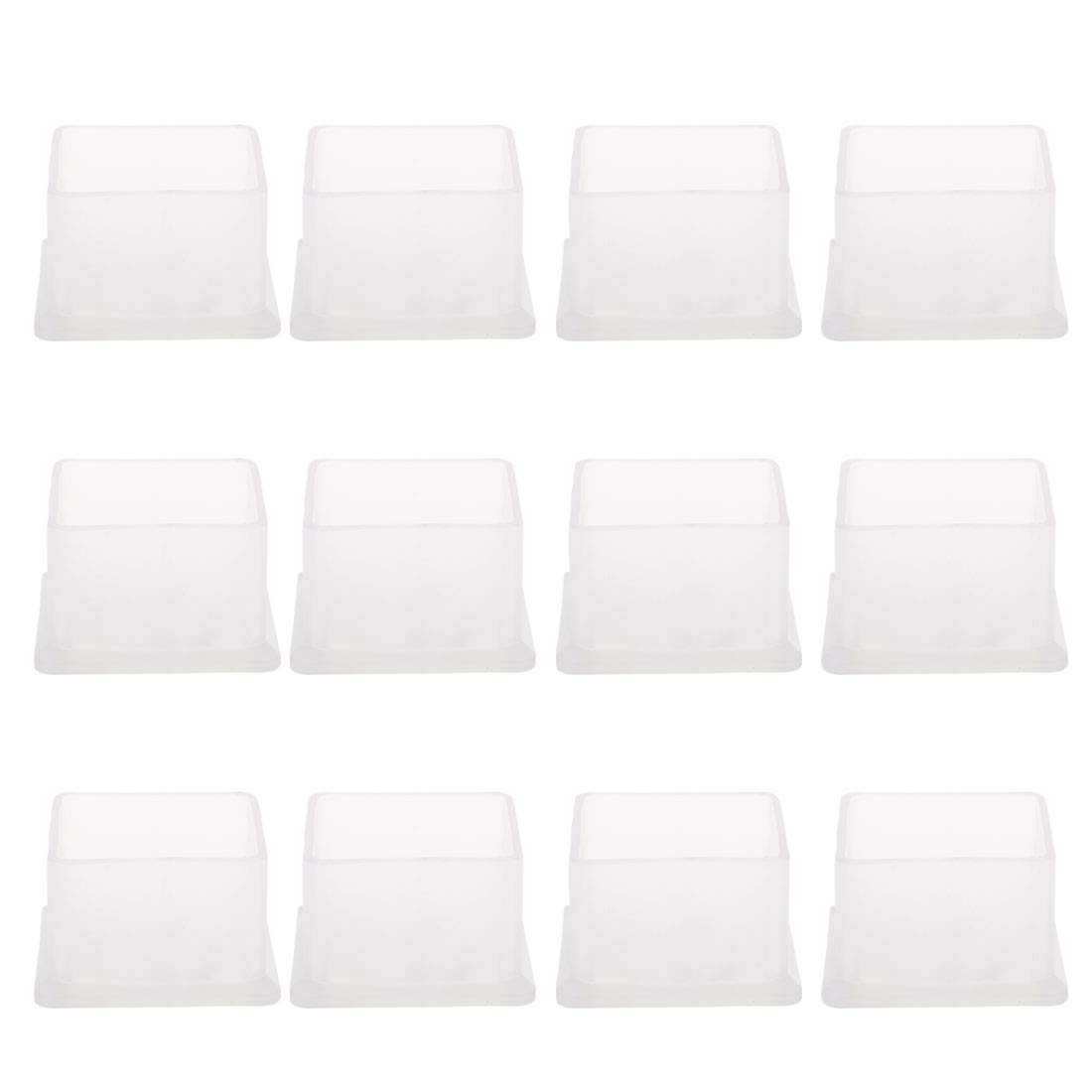 sourcingmap Clear PVC Chair Leg Cap End Tip Feet Cover Furniture Slider Floor Protector 12pcs 1" x 1" (25x25mm) Inner Size, Reduce Noise Anti Scratch