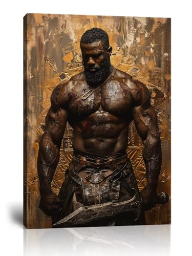 African American Canvas Wall Art Black King Pictures Man Wall Decor Knife Painting Prints for Living Room Men Bedroom Office Home Decor Framed (24"L x 36"W) at Amazon