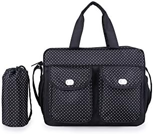 Multi-Function Large Baby Diaper Bag for Women,Designer Cute Canvas Weekender Tote with Matching Changing Pad and Stroller Clips