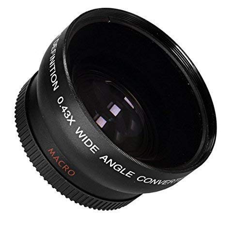49mm Wide Angle .43x Conversion Lens with Macro Close-Up Attachment for Lens with 49mm Lens Thread