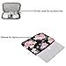 MOSISO Canvas Rose Pattern Sleeve Bag with Small Case Compatible with 13-13.3 inch Laptop, Pure Black