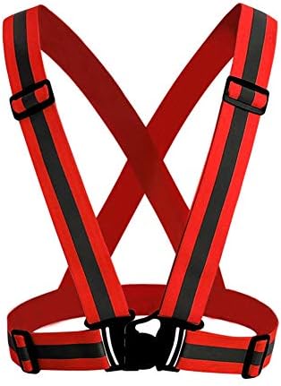 minishop659 Reflective Safety Vest, Outdoor Jogging Cycling High Visibility Adjustable Reflective Stripes