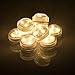 AGPtek 10PCS Warm White Submersible Round LED Candle High Brightness Tea Vase Battery Light Outdoor Garden Pond Pool Bath Disco Bar Spa Tub Decoration Wedding Xmas Floral Decoration Candles