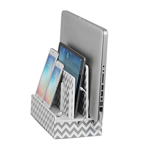 G.U.S. Multi-Device Charging Station Dock & Organizer - Multiple Finishes Available. for Laptops, Tablets, and Phones - Strong Build, Chevron Stripe