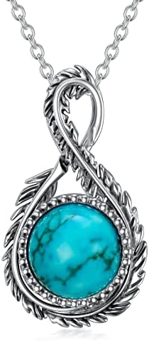 BETHZA Natural Turquoise/Jade/Larimar Necklaces for Women 925
