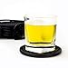 PAO MOTORING Coasters for Drink Set of 6 in Holder,Protect Furniture from Liquid Marks,Non-Slip,4 inch Large Silicone Drink Coasters(Black)
