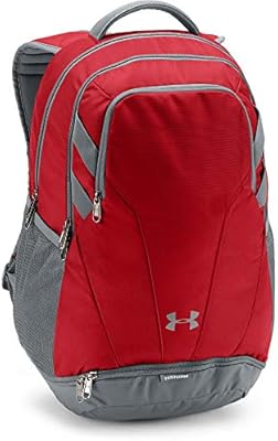 red and gray under armour backpack