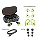 1018 Waterproof 5.0 True Wireless Earbuds,Super Bass Sound Built-in TWS Technology Interchangeable Small and Over-Ear Earhooks in Earphone (Light Green)