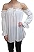 Anna-Kaci Womens Semi Sheer Boho Peasant Long Sleeve Off The Shoulder Top