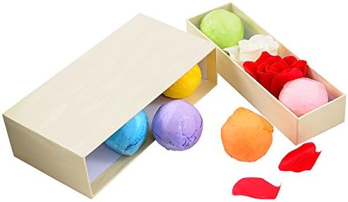 ASFLY Bath Bombs Lush SPA in Bath Vegan All Natural Essential Oil Lush Fizzies with Soap Rose Flowers ,Set of 6 Bombs with 3 Flowers